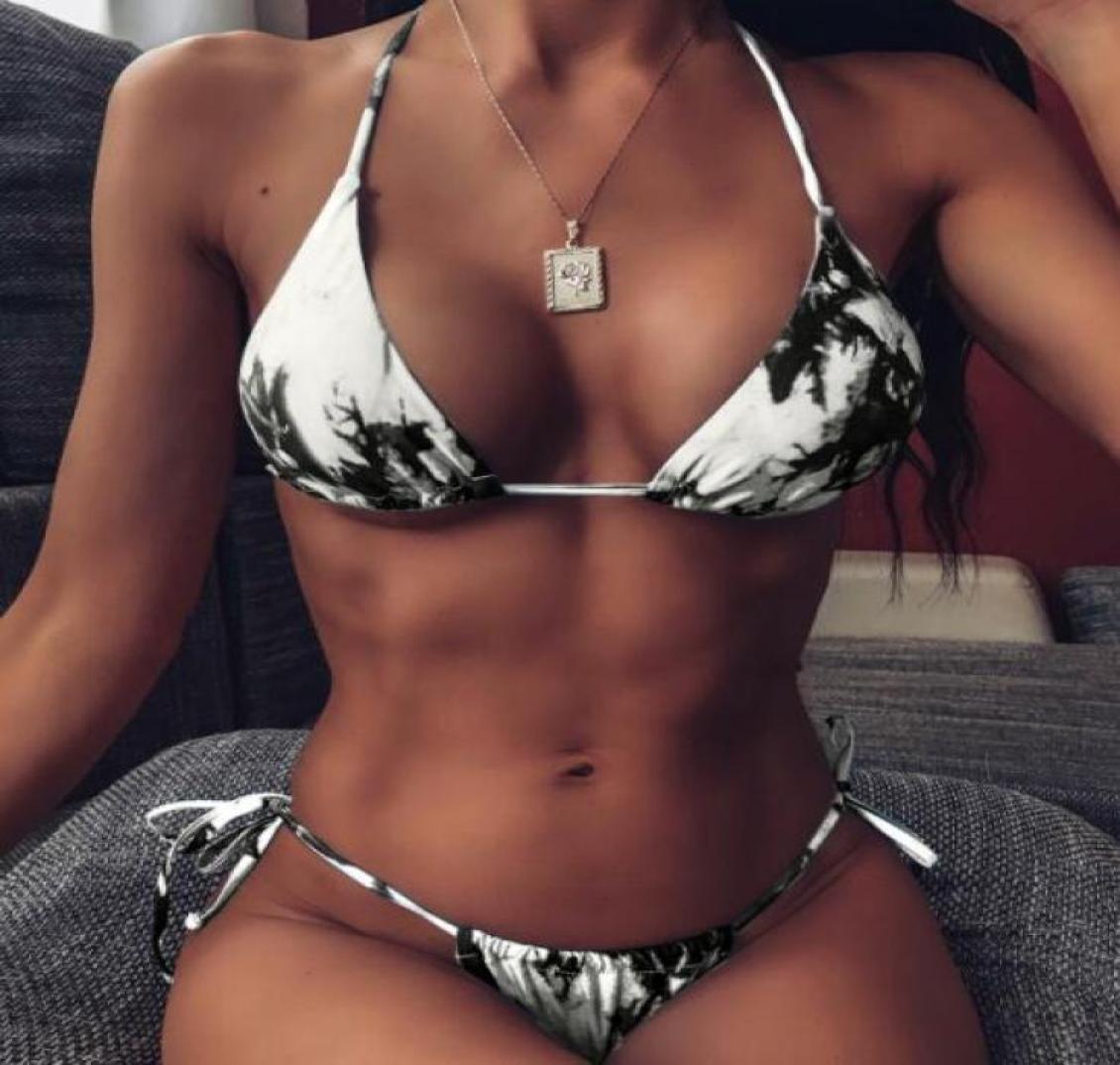 

different womens split print sexy bikini one piece swimwear sexy woven bandage sports high waist one piece bikinis set beach yakud9579152