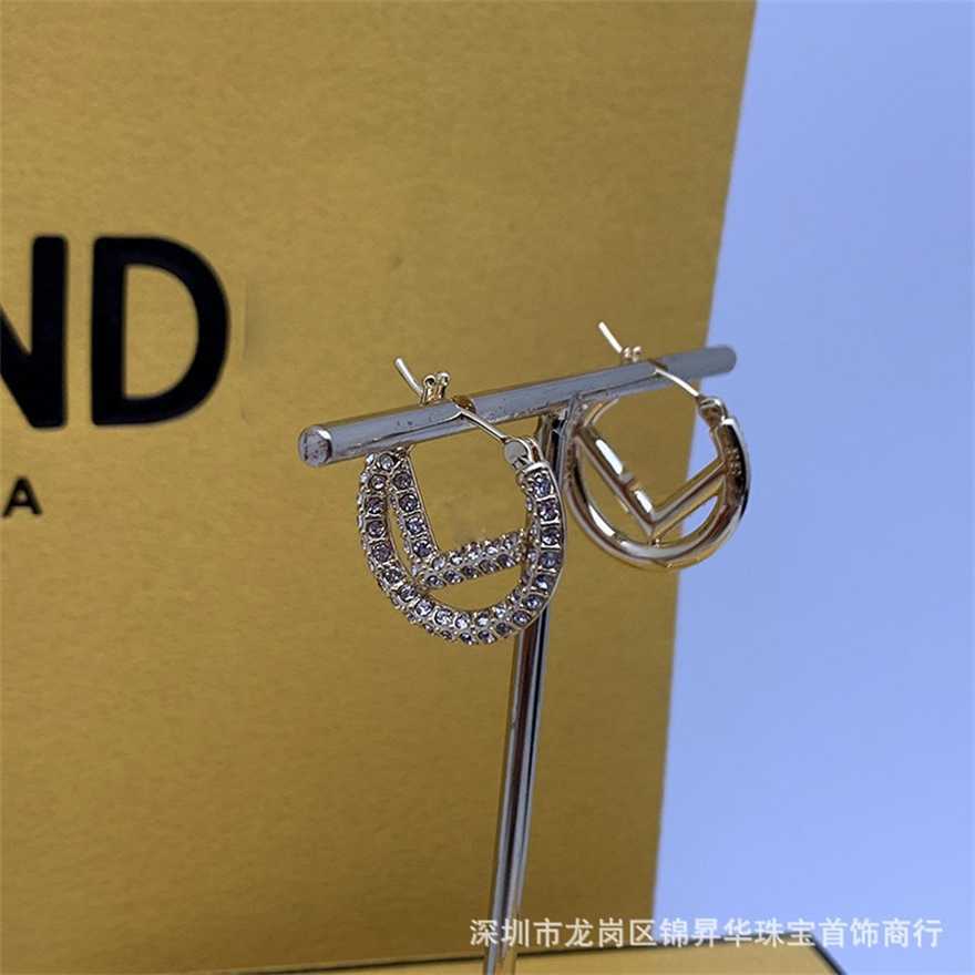 

2023 Letter Premium Full of Diamond Stars Same Earstuds F Family Style Earrings