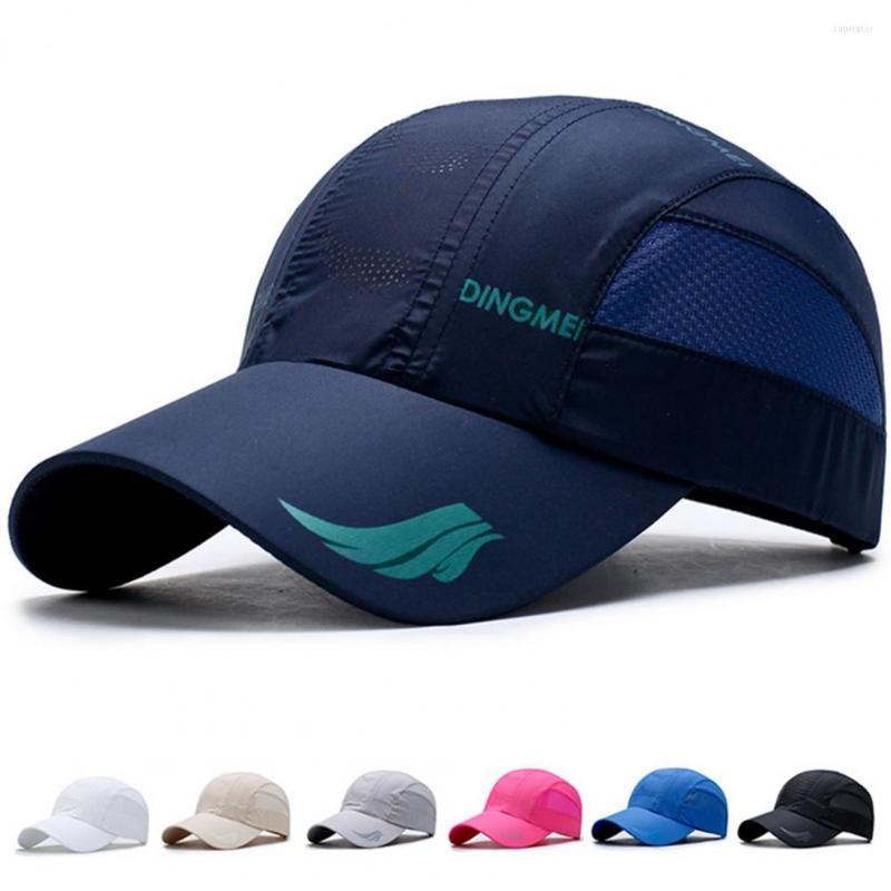 

Berets Summer Hat Geometric Letter Print Extended Brim Buckle Back Men Women Adjustable Baseball, White