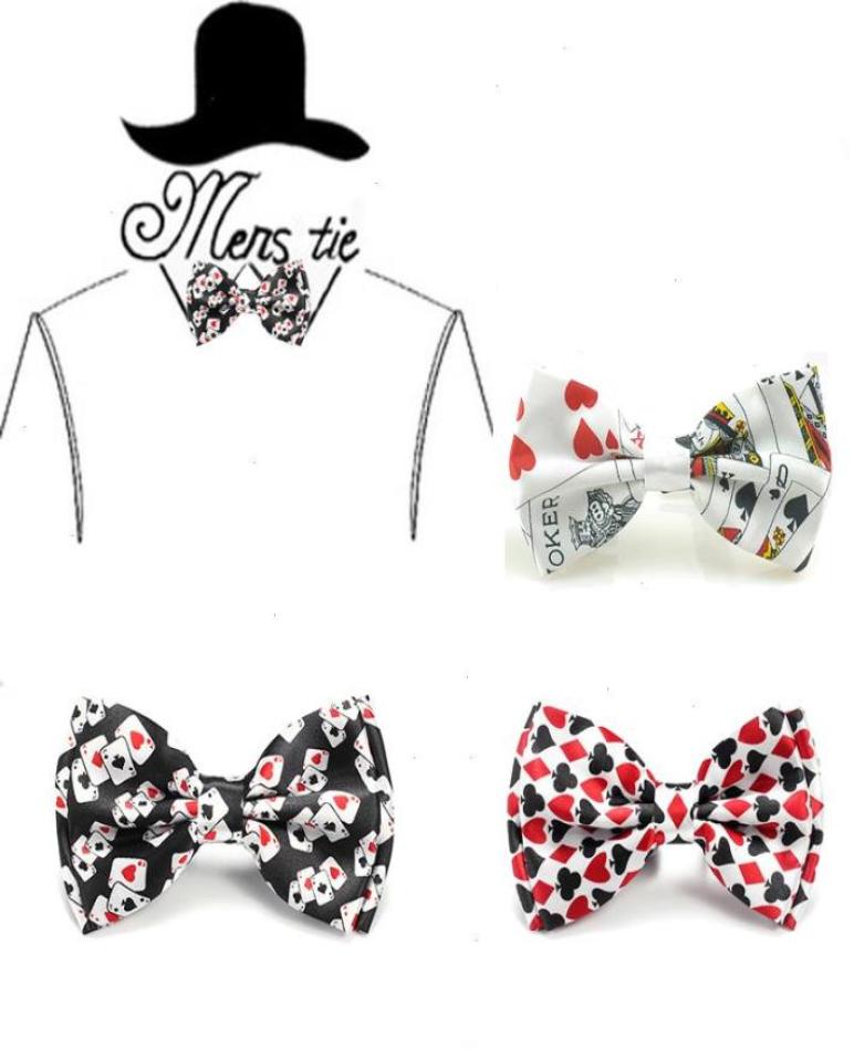 

Bow Ties For Men Fashion Playing Card Poker Red Black Tuxedo Dress Tie Party Formal Wedding Shirts Cravat Drop9552835