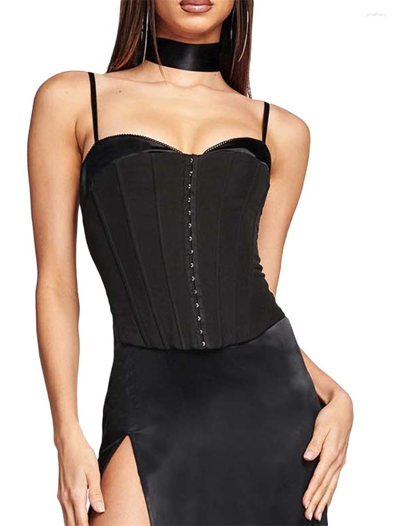 

Women' Tanks Women Camisole Spaghetti Straps Buckled Solid Slim Fit Summer Tops For Party Club, Black