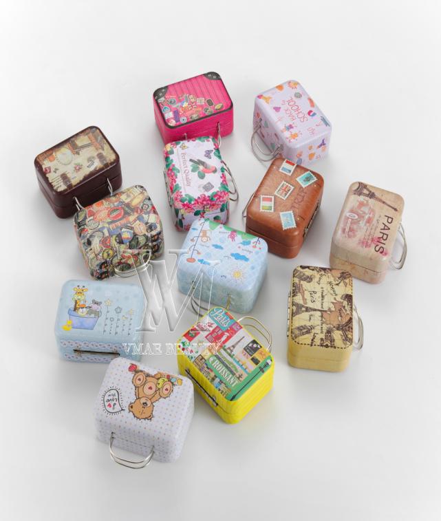 

Custom Logo 12 Styles Mini Tinplate Suitcase Eyelashes Packaging Boxes Lashes Package Customize Storage Cases Makeup Cosmetic Case9483253