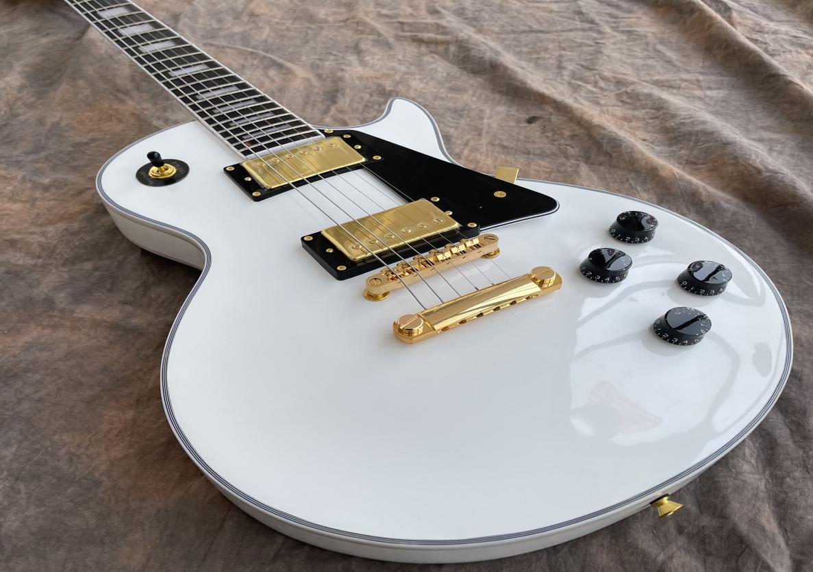 

Custom Shop Deluxe Apline White Electric Guitar Ebony Fingerboard Fret Binding Gold Hardware4424000
