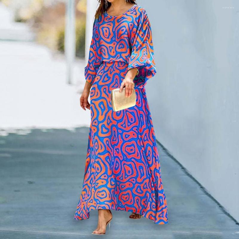 

Casual Dresses 2 Pcs/Set Stylish Summer Blouse Skirt Suit Breathable Women Shirt Pullover Long Sleeves, Blue