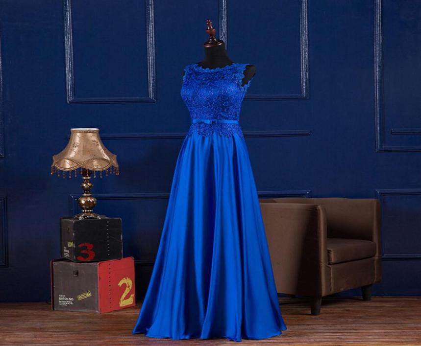 

Woman Evening Dresses Scoop Neck Lace Up Satin Long Royal Blue Burgundy Floor Length Formal Bridesmaid Dress Maxi Dresses Vestidos3174639