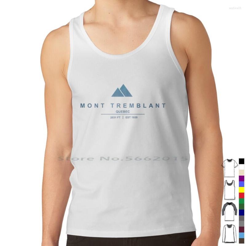 

Men' Tank Tops Mont Tremblant Ski Resort Quebec Top Pure Cotton Vest Holiday Mountain Park, Mtee-green