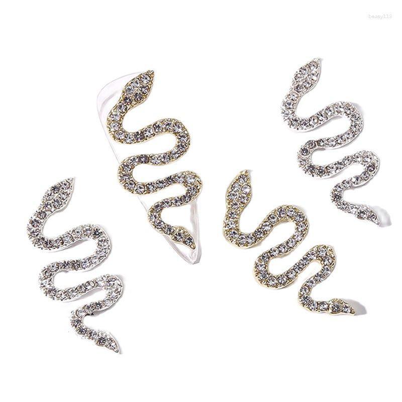 

Nail Art Decorations 10pcs Rhinestone Ornament Snake Charm Alloy Crystal Stud Accessories DIY Craft Work Fashion Jewelry Beads