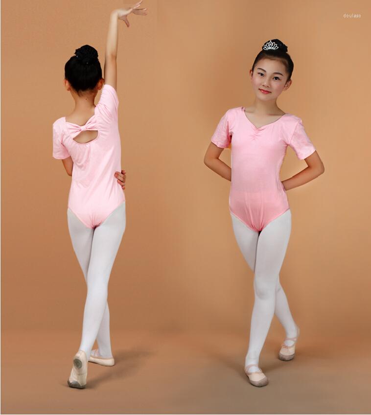 

Stage Wear Discount Short Sleeve 3-15Y Girl Gymnastics Leotard Ballerina Kids V-neck Practice/Stage Clothes Children Ballet Dancewear, Long purple