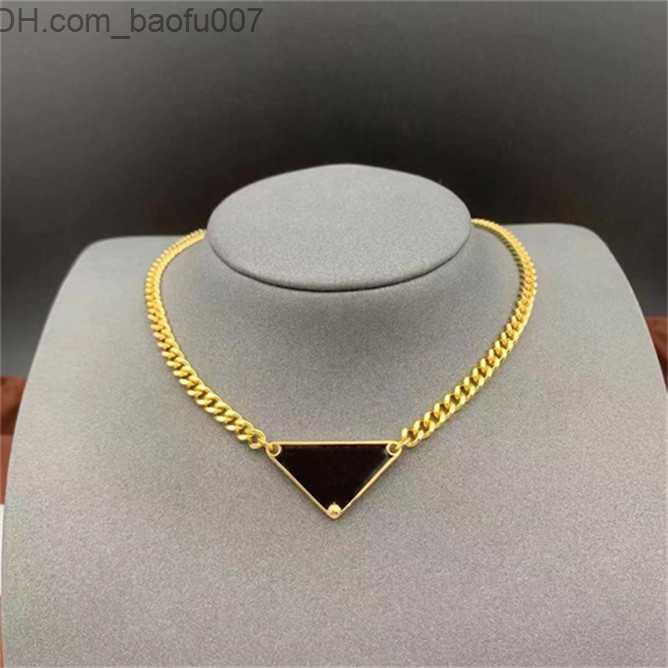 

Pendant Necklaces Men gold necklace fashion designer jewlery for women luxury cuban chain creative silver charm punk style jewellery triangle Z230629