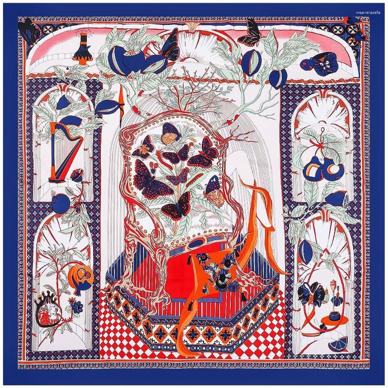 

Scarves LESIDA Silk Feeling Large Scarf Women Butterfly Shawls Stoles Ramadan Square 130 130CM Echarpes Foulards Wrap Bandanas