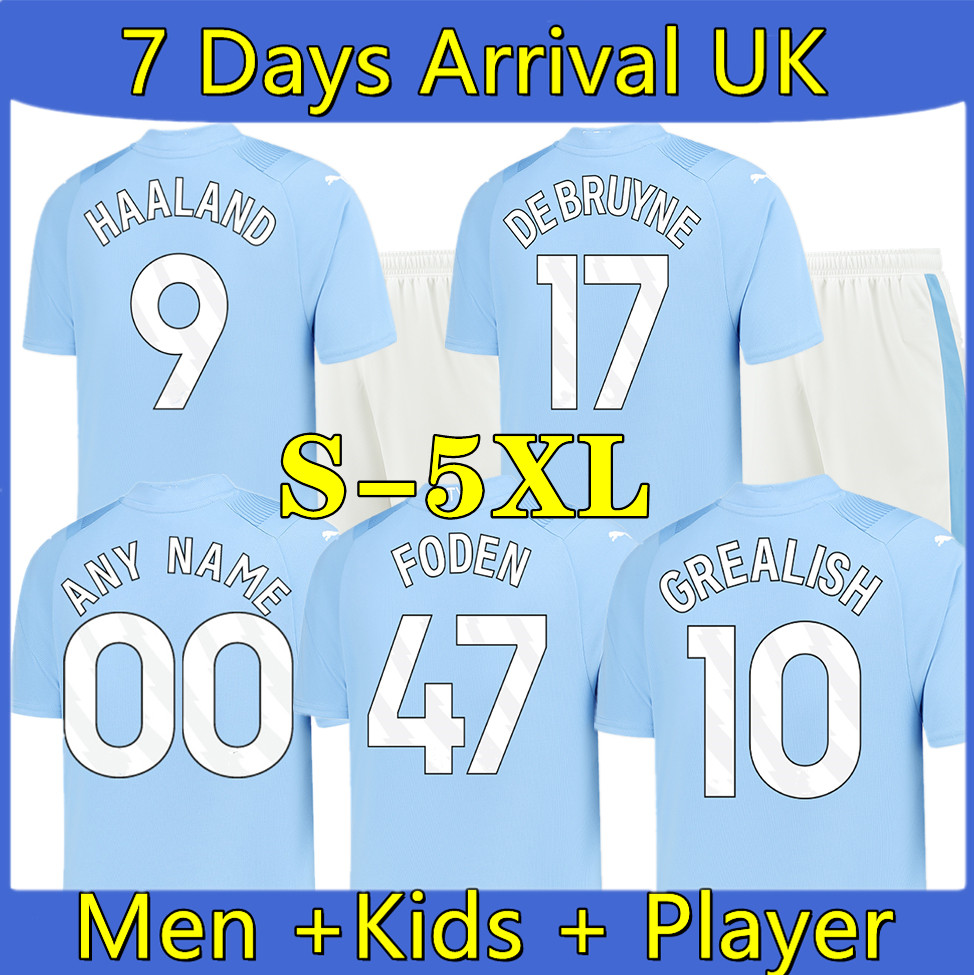 

S-5XL HAALAND SOCCER JERSEYS player version STERLING GREALISHMANS MANS CITIES MAHREZ fans DE BRUYNE FODEN 2023 24 football tops shirt kids kit sets uniform Boys youth, 23-24 home+epl