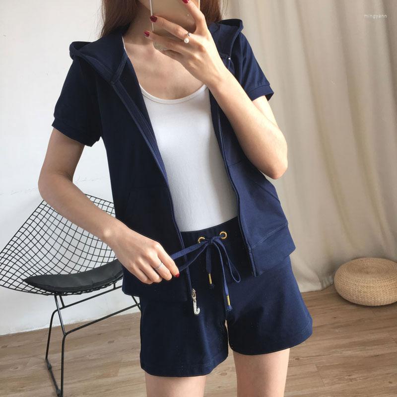 

Women' Tracksuits Short Sleeve Set 2 Piece Casual 2023 Summer Sweet Female High Waist Shorts Sportswear Sport Suit Gym Clothes, Red