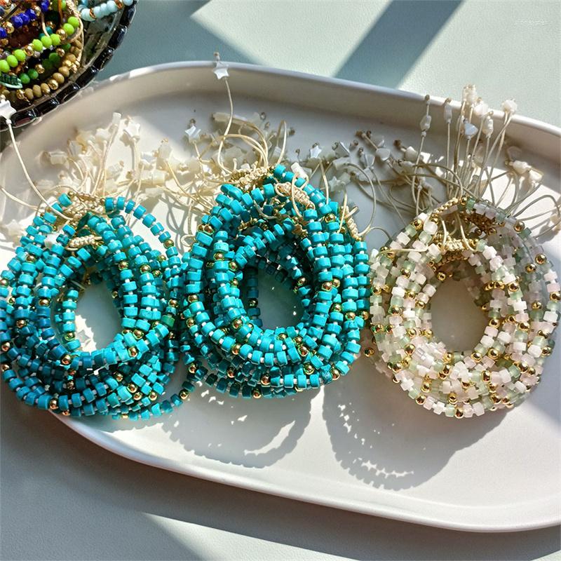 

Charm Bracelets European Retro Simple Boho Green Turquoises Fashion Travel Adjustable Bracelet For Women Girls Jewelry Accessories