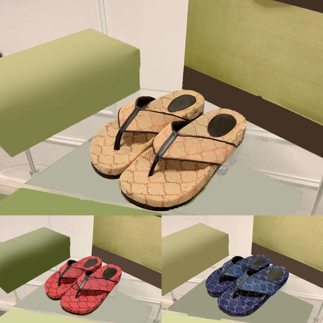 

Designer shoes women men sandals 2023 new summer electric embroidery flip-flops casual beach slippers external shoes thick bottom increase shoes anti-slip with box