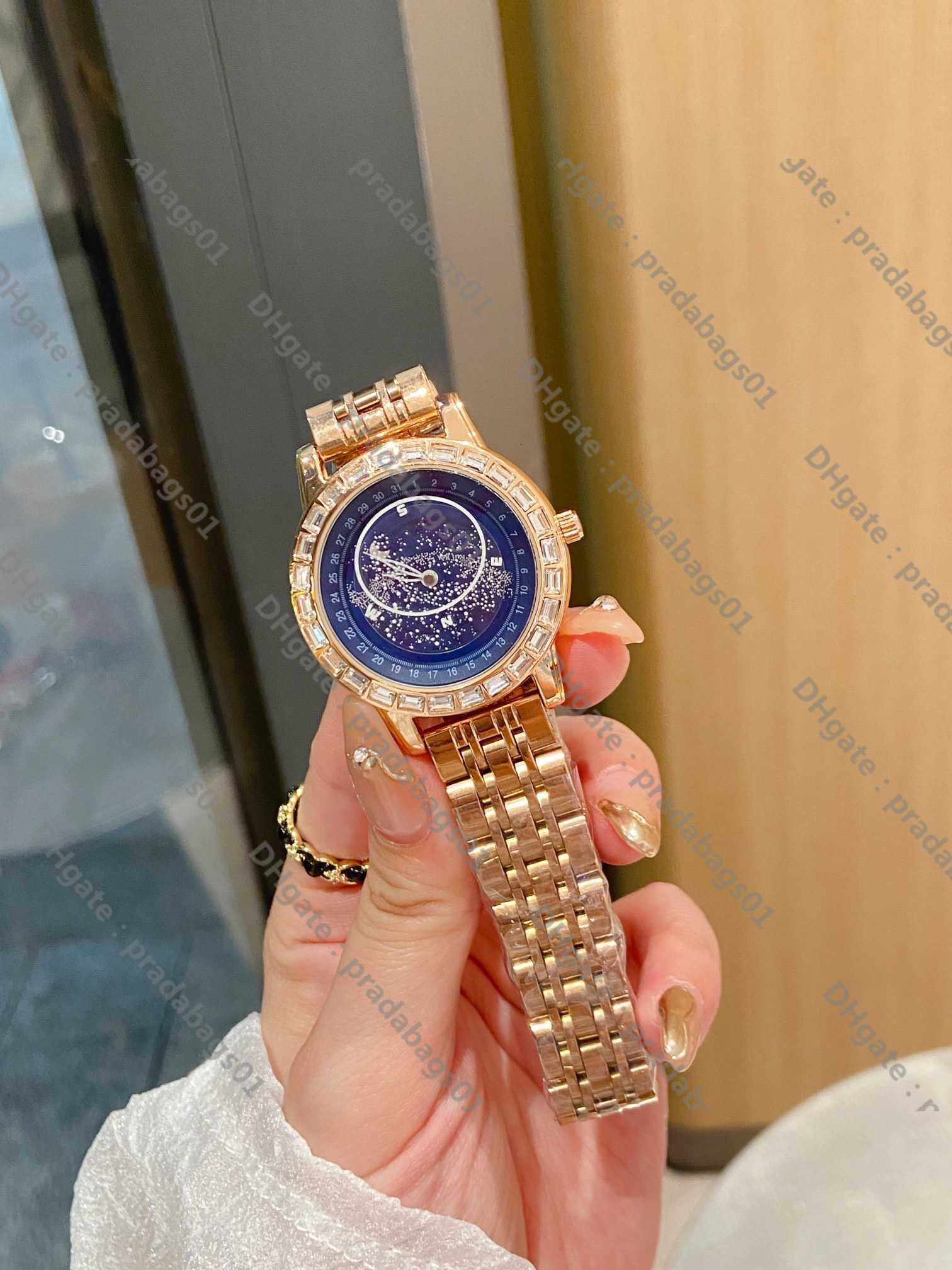 

watch Rotating Star River Diamond Dial Women's Watch Quartz Fashion Versatile, 205 rotating star river