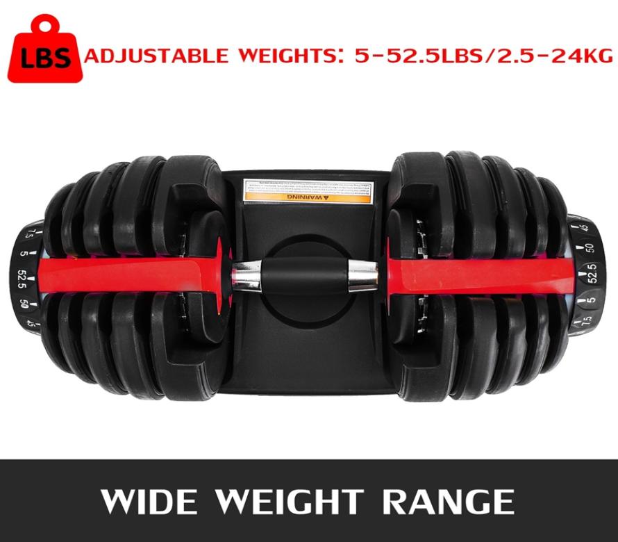 

NEW Weight Adjustable Dumbbell 5525lbs Fitness Workouts Dumbbells tone your strength and build your muscles ZZA2196 2Pcs7907295