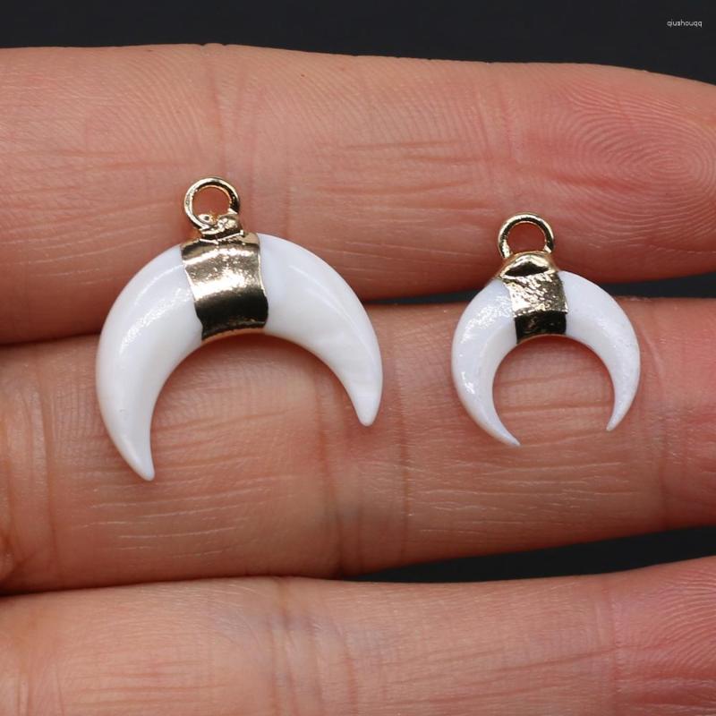 

Pendant Necklaces Natural Stone Crescent Moon Shape Pendants Charms For DIY Jewelry Making Necklace Women Gift Size 20x18mm 13x16mm