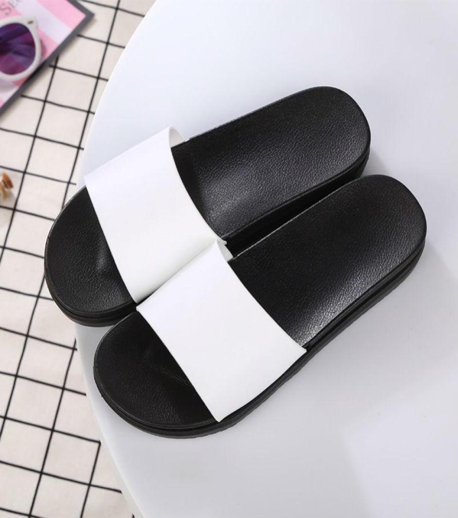

11Lovely designer leather striped sandals denim ladies summer flat slippers outdoor beach ladies slippers rainbow lettered slipper8474876, Black