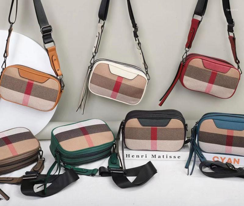 

Evening Bags Genuine Leather Fashion Camera Bag Women Luxury Crossbody Shoulder Messebger Canvas Brand Designer Handbags Square Black, Beige
