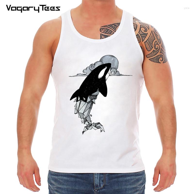 

Men' Tank Tops Fashion Summer Printed Casual O-neck Men Top Killer Whale Geometric 2023 Man Comfortable Vest Cool Design, 2786