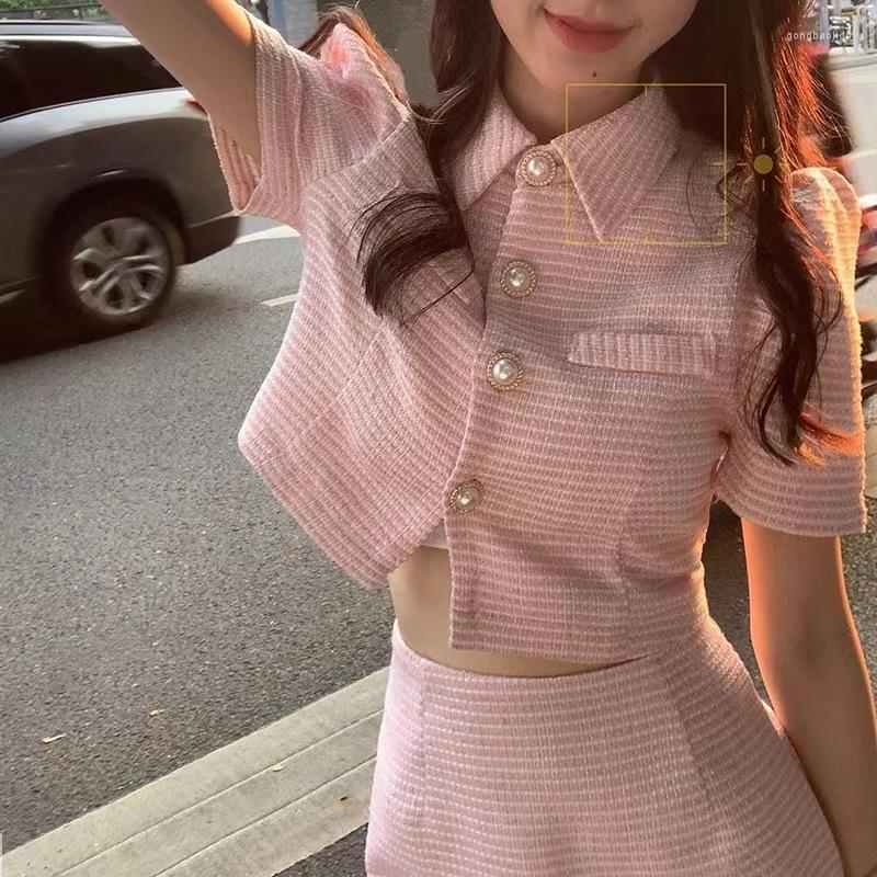 

Work Dresses Women Sets Solid 2023 Summer Suits Bow Tie French Bag Hip Skirt Casual Two-piece Suit Femininity Female Clothing, Pink
