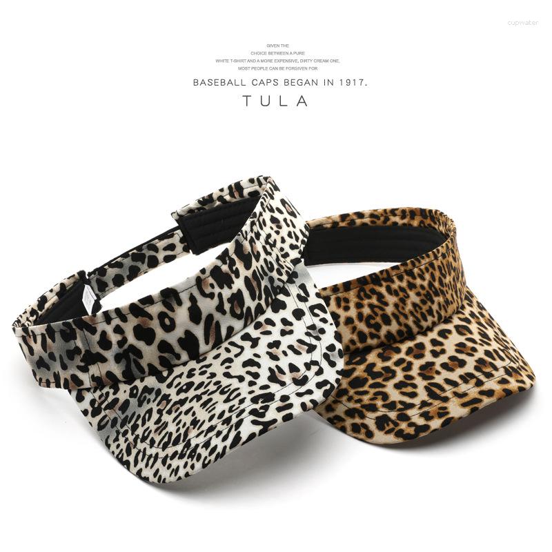 

Berets Leopard Print Baseball Breathable Sunshade Hat Fashionable Outdoor UV Rays Prevention Empty Top Sun Visor Hats, Auburn