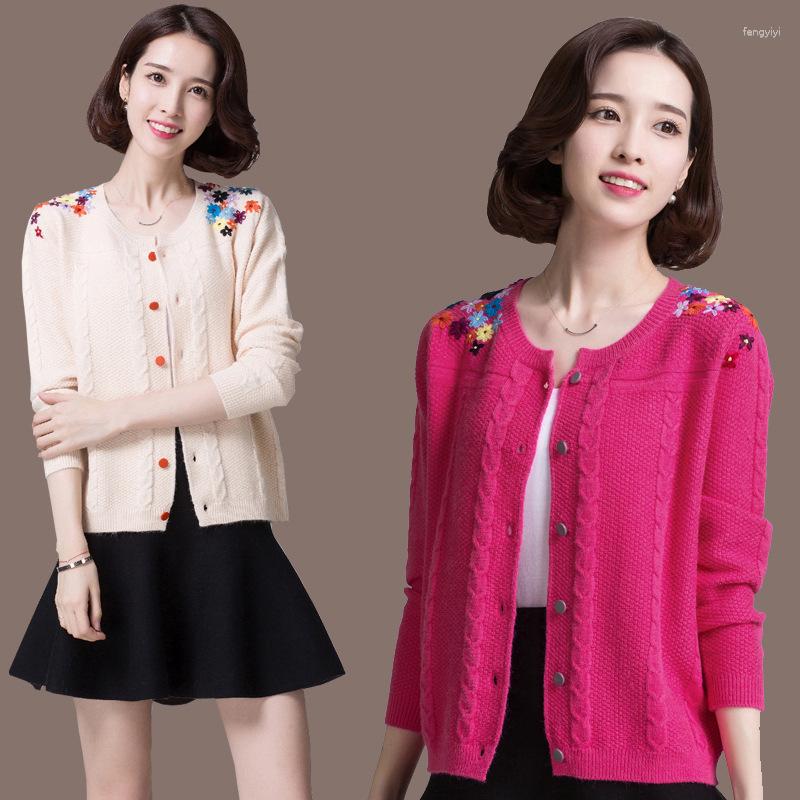 

Women's Knits Knitwears Women Sweater Ms Round Collar Single-breasted Cardigan Female Season Coat, Blue