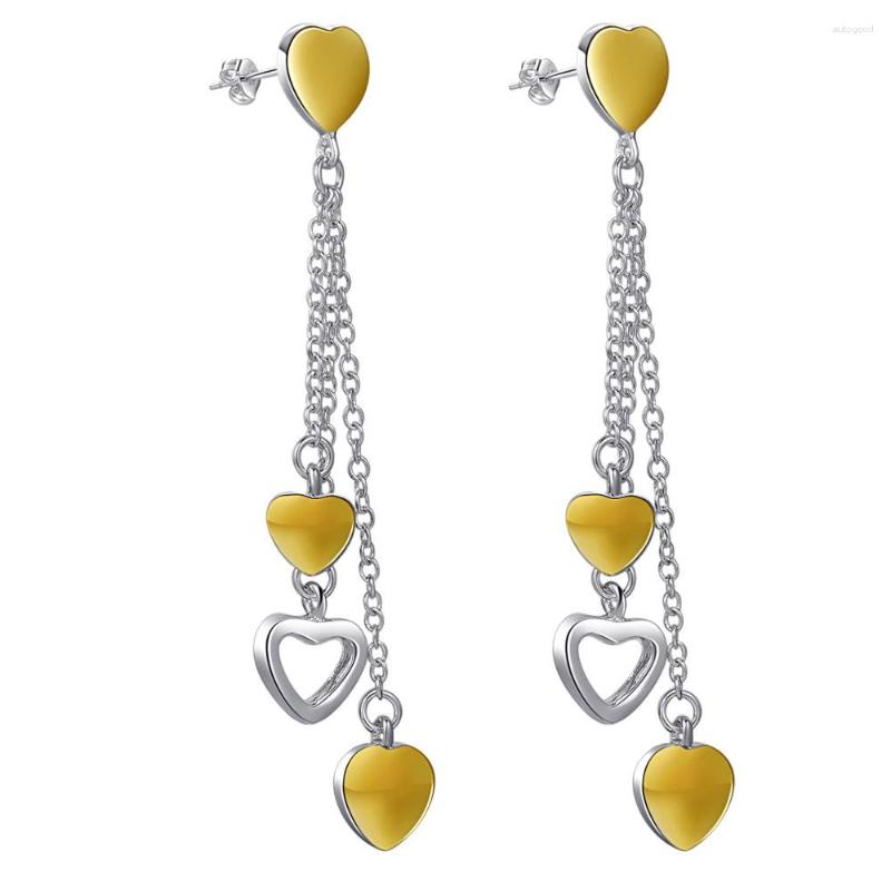 

Dangle Earrings Valentines Day Gifts Silver Plated For Women Wholesale Charm Christmas Fashion Jewelry Gold Color Heart