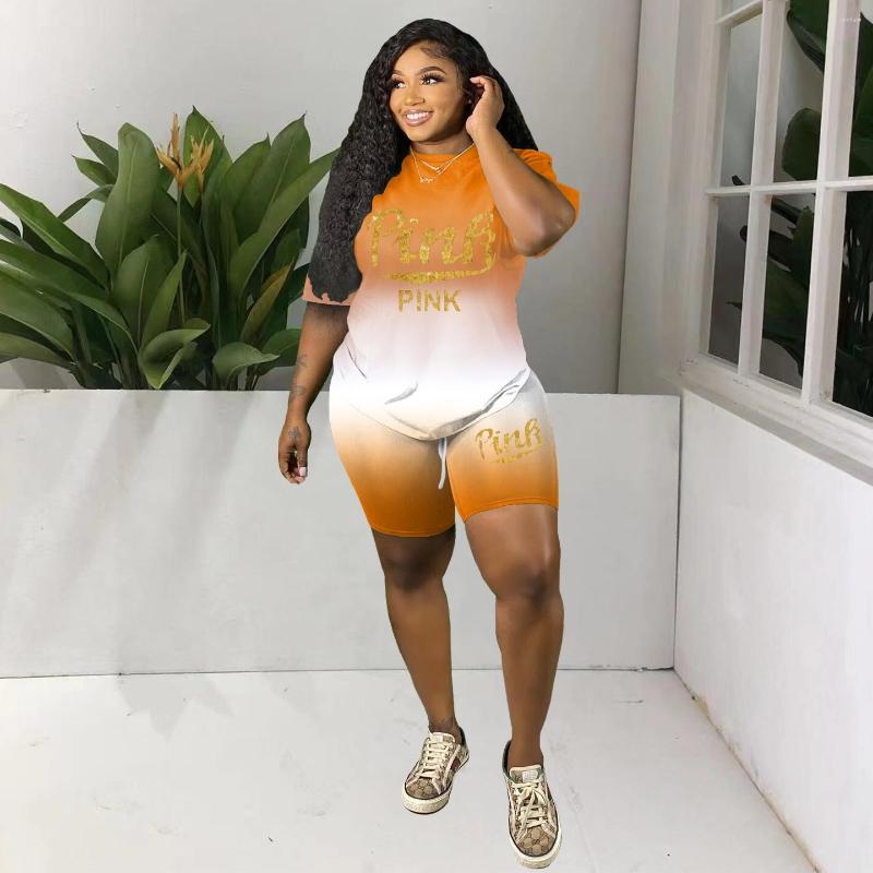 

Women's Tracksuits Tracksuit Women Two Piece Sets Letter Print Classic Pullover Retro Tops T-Shirt Biker Shorts Jogger Outfits Wholesale, Black