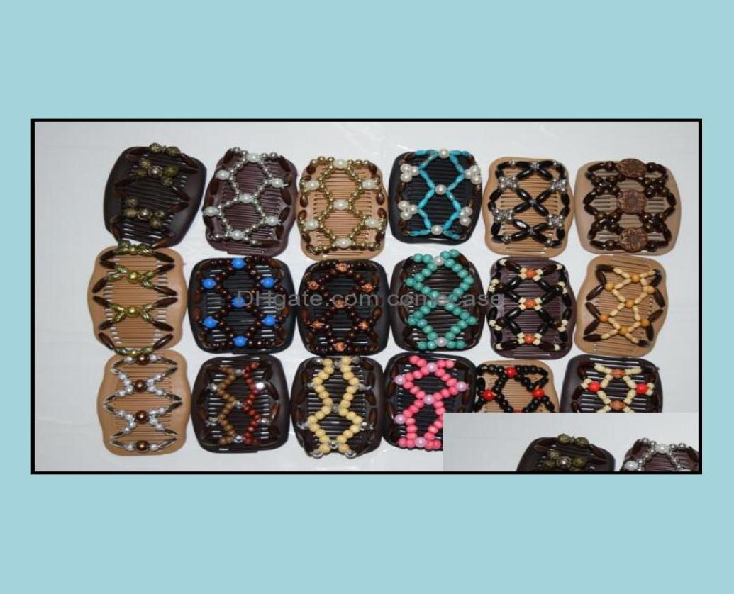 

Hair Clips Care Styling Tools Products New Mixed Different Styles Magic Butterfly WoodWooden Beads Double Fashion Women Clip Com2880866