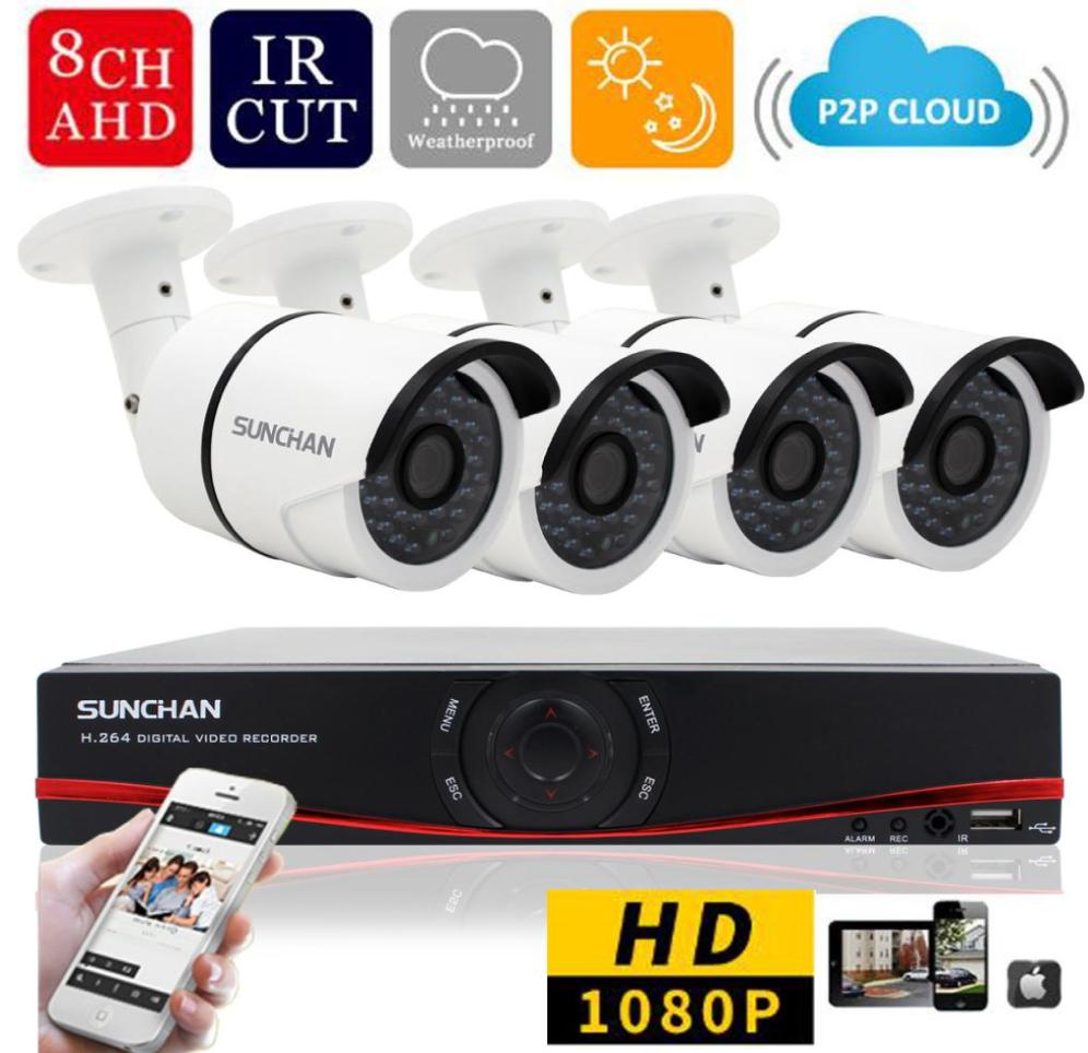 

1080P Full HD AHDH 8CH DVR 4PCS 20MP SONY 1080P Bullet Security Camera Night Vision Outdoor Home Surveillance System8880553