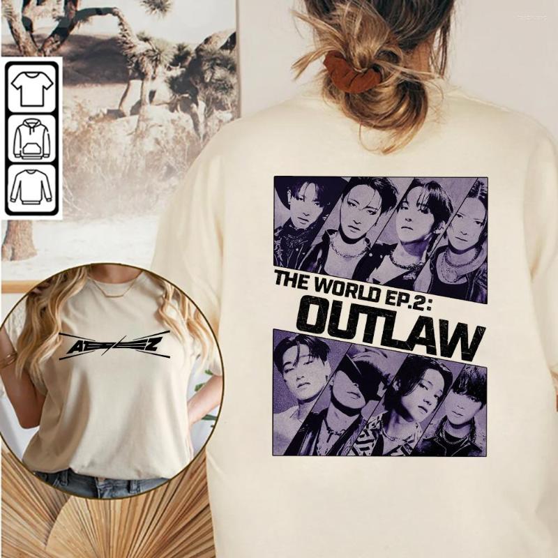 

Men's T Shirts Ateez Outlaw Shirt Men Harajuku Bouncy The World Break Wall Seonghwa T-Shirt Unisex Vintage Cotton Tees, 14548-14575-9ft