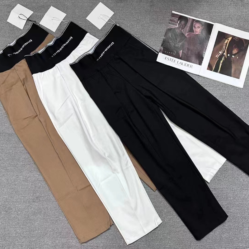 

Aw 2023 Luxury Women Spring Summer New Simple Casual Elastic High Quality Printing Straight Side Zipper Radish Pants, Tag