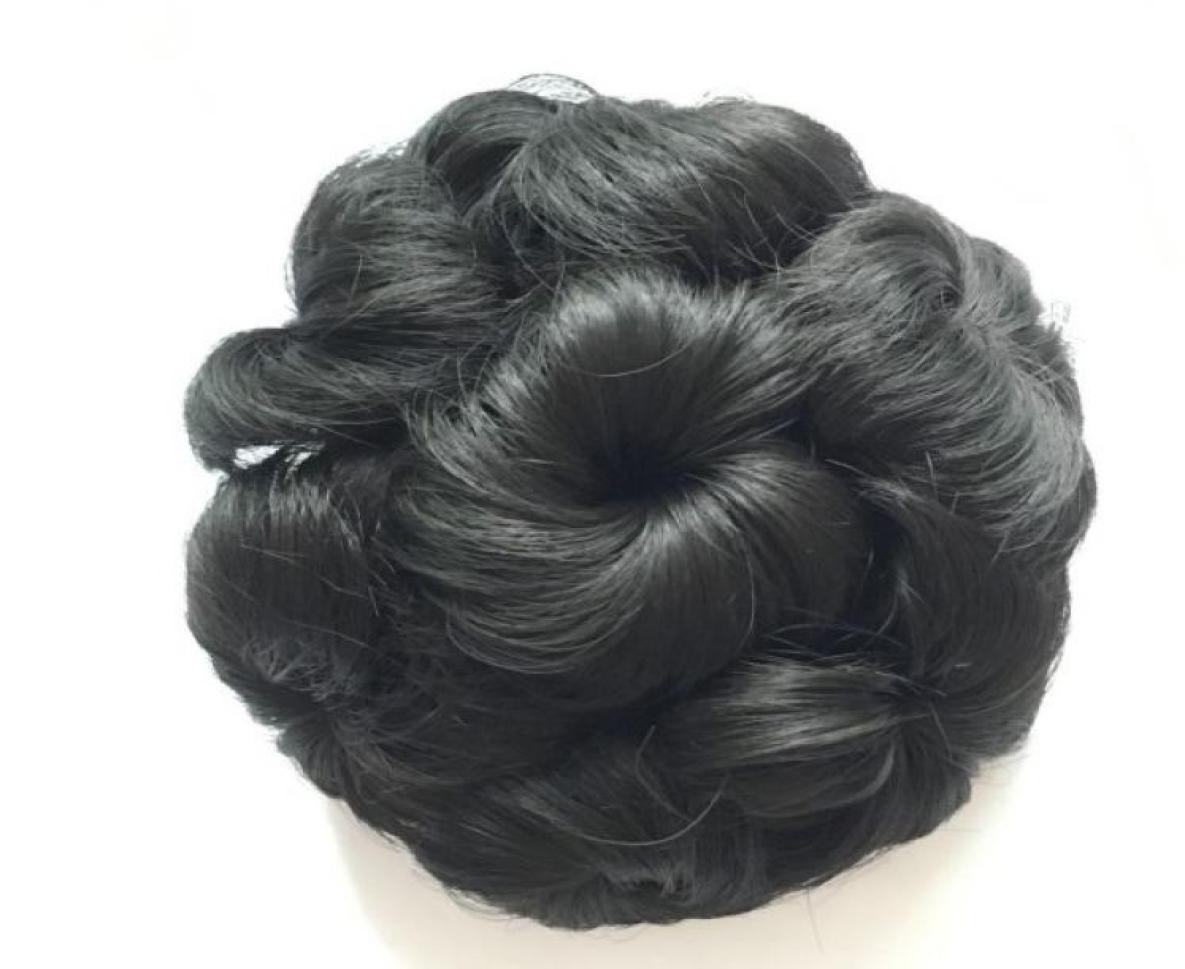 

Clip In On synthetic hair flowers hair bun chignons012344795829, Dark brown