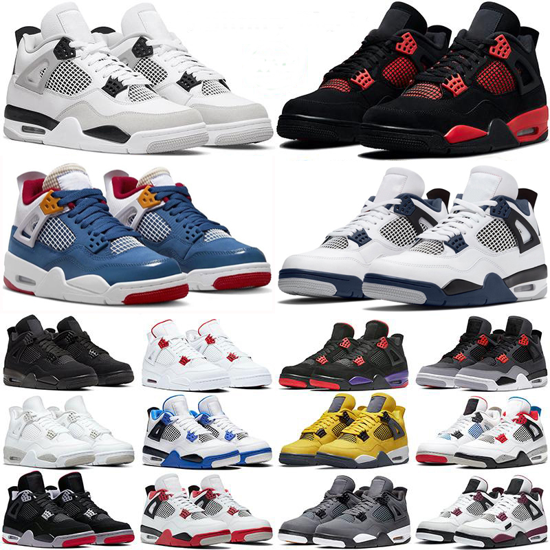 

4 basketball shoes for women 4s Military Black Cat Sail Red Thunder White Oreo Cactus Jack Blue University Infrared Cool Grey mens sports sneakers, As photo 34
