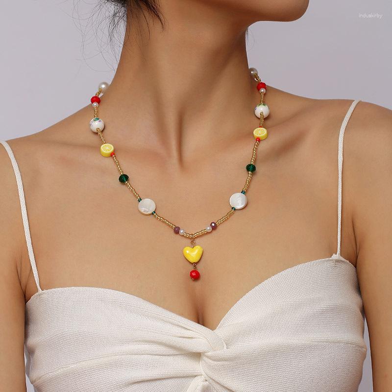 

Pendant Necklaces Personality Trend Handmade Woven Crystal Necklace Jewelry