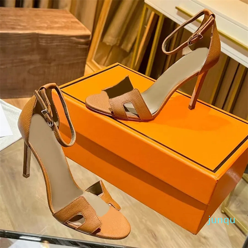 

Women Dress shoes Designer Classics Fashion summer Stiletto Heel sandal 6.5cm 10cm Luxury Shiny Leather Wedding Party Pump Ankle Buckle Strap Evening shoes With Box, 17 /6.5cm