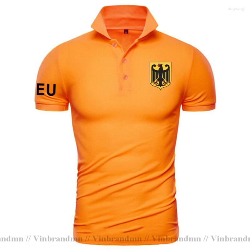

Men's Polos Germany Polo Shirts Deutschland German DEU Clothing Men Short Sleeve Brand Tops Country Flag Design Cotton Tees Nation Team, Orange