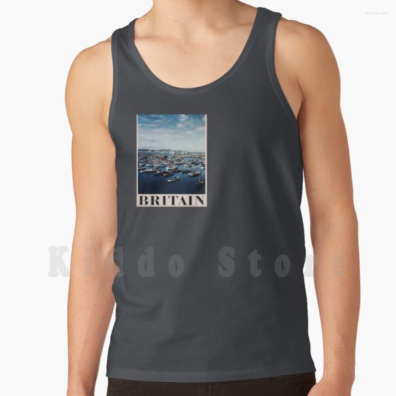 

Men's Tank Tops Retro Iconic Britain Vest Cotton Vintage Uk Grossbritannien United Kingdom Grande Bretagne England, M-tank-black