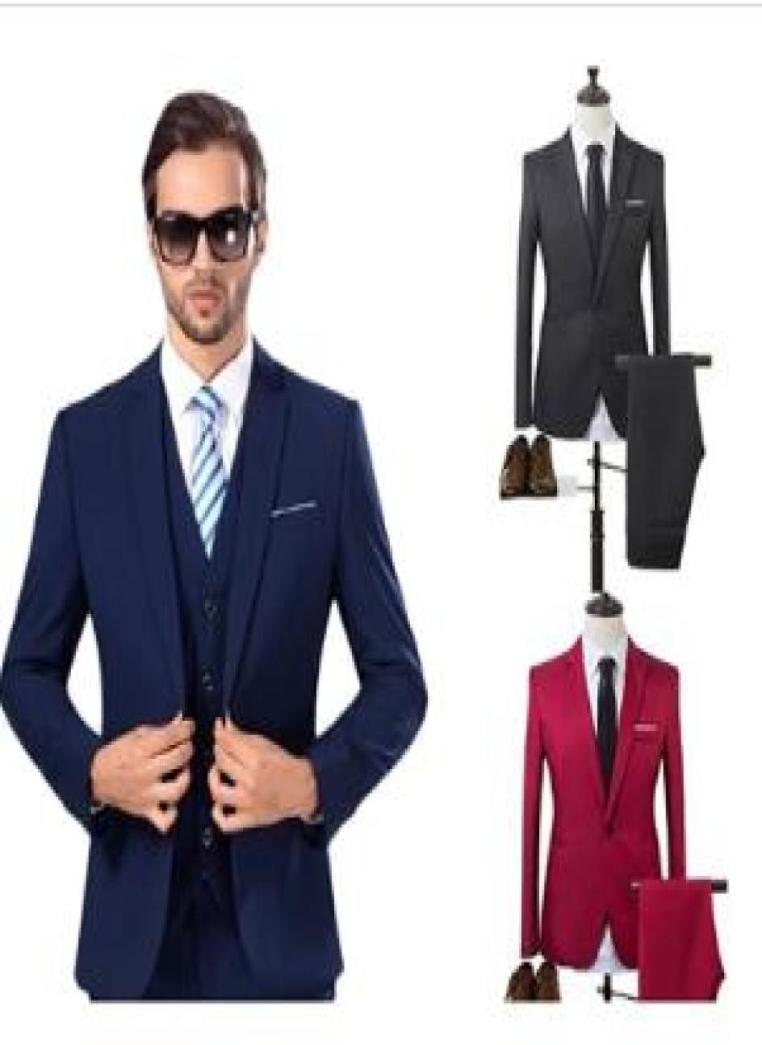 

Men Wedding Suit Male Blazers Slim Fit Suits For Costume Business Formal Party Work Wear Suits JacketPants3110002, Light gray