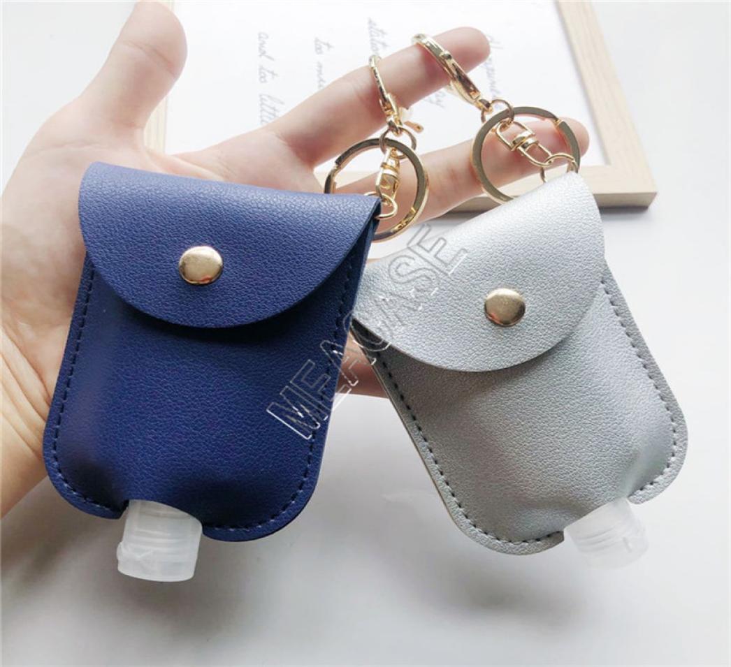 

30ml Hand Sanitizer Bottle with PU Leather Cover Cases 2 Piece Set Clear Travel Bottles with Sleeve Alcohol Gel Perfume Bottles 208530548