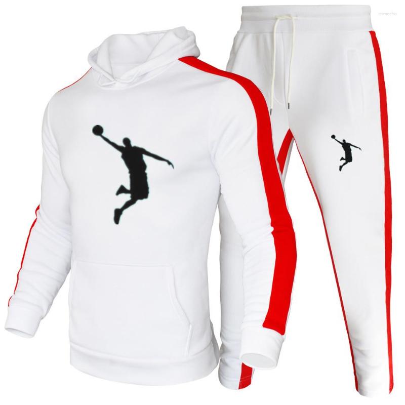 

Men' Tracksuits Casual Tracksuit Men Hooded Sweatshirt Outfit Spring Autumn Mens Sets Sportswear 2023 Woolen Sweater Pants Jogging Sports, Whiteh