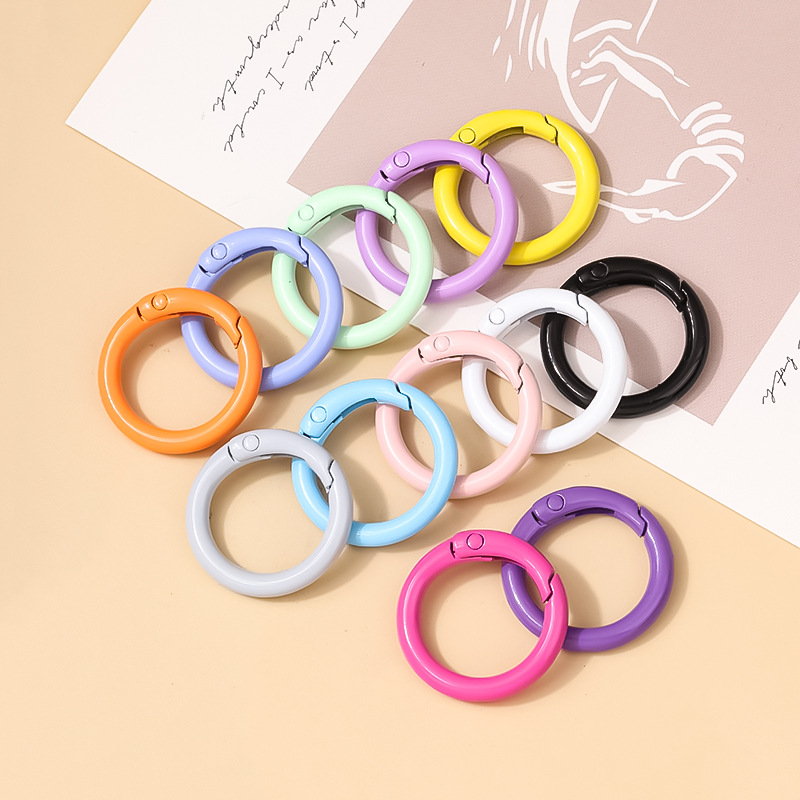 Colorful Baking Paint Round Hook Clasp for Jewelry Making-image-880566400