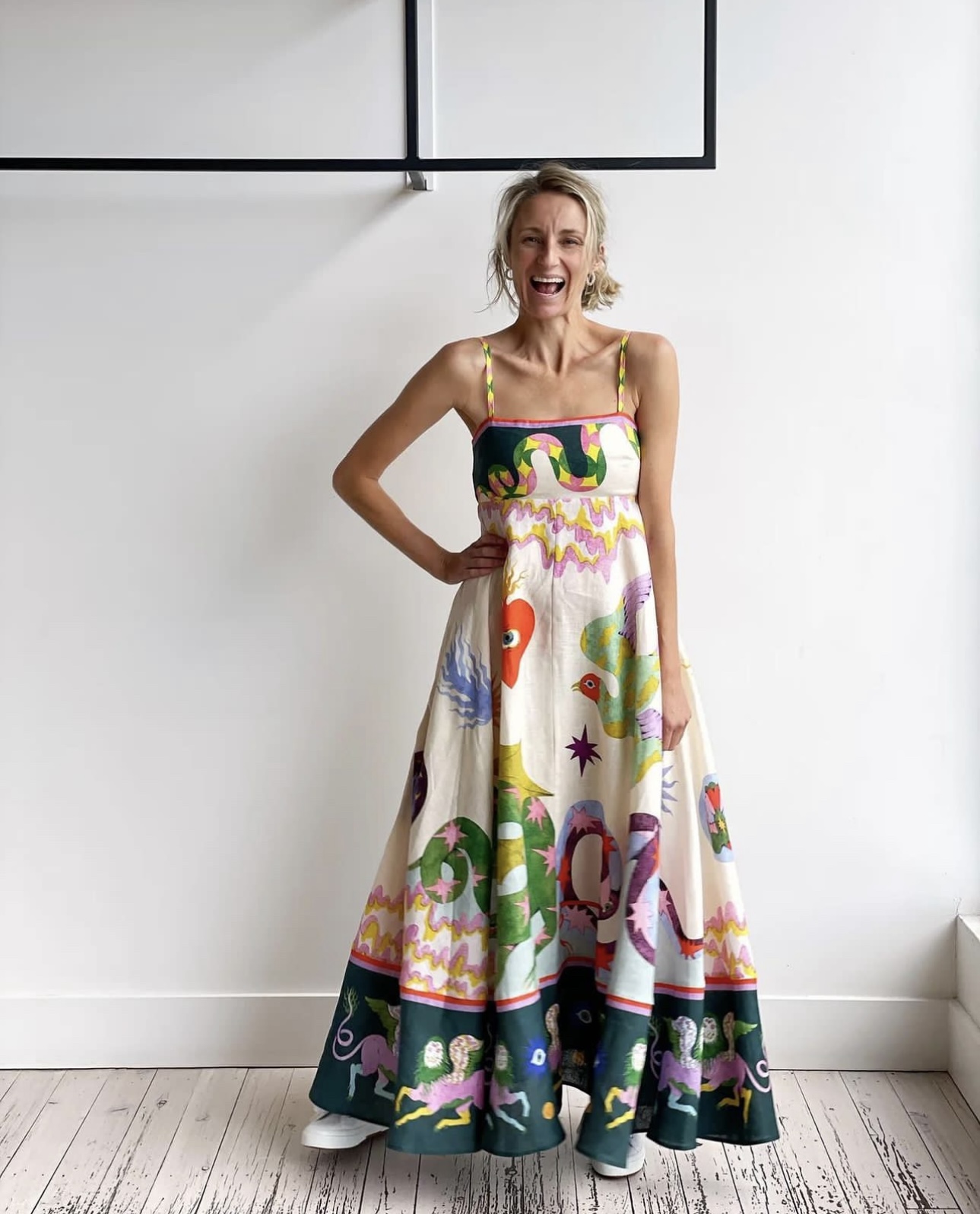 

Basic & Casual Dresses Australian Designer Dress 2023 Spring/Summer Seeker Chases the Sun Series Positioning Print Strap Long Dress, Multi