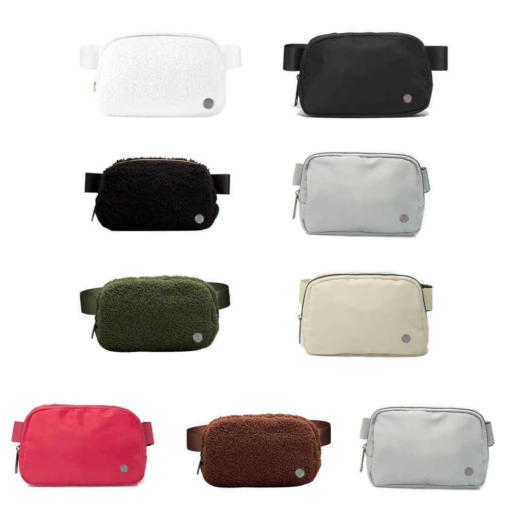 

Waist Bags lulu everywhere fleece chest belt Bag yoga sport lululemens womens Luxury lulul Crossbody Designer fanny pack portable water bags Fashion trend 528ess, Teddy-black