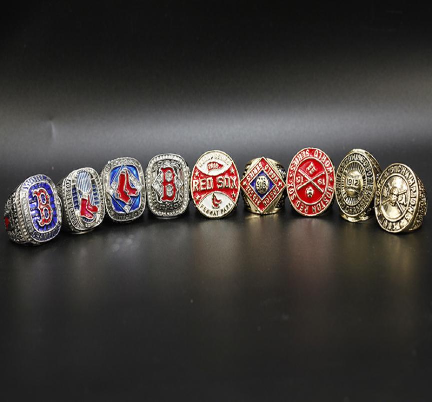 

9pcsset Boston 1903 1912 1915 1916 1918 2004 2007 2013 2018 Red Sox World Baseball Championship Ring Whole Drop 8304754