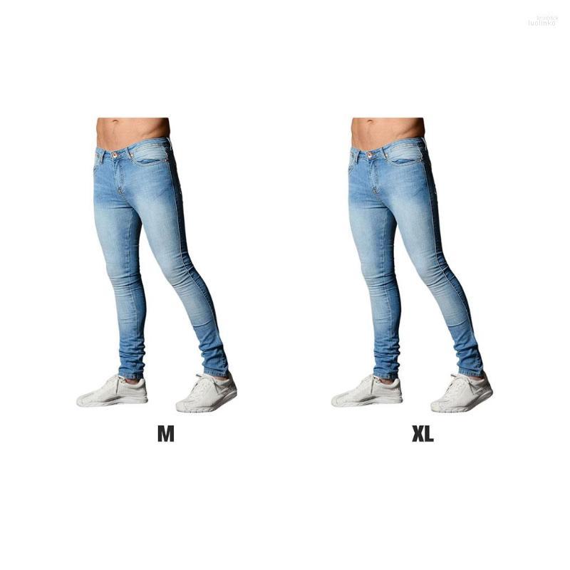 

Men's Jeans Men's Men Skinny Button Zipper Slim Stretch Pants Pocket Fashion Stylish Decorative Leisure Trousers Home Dressing