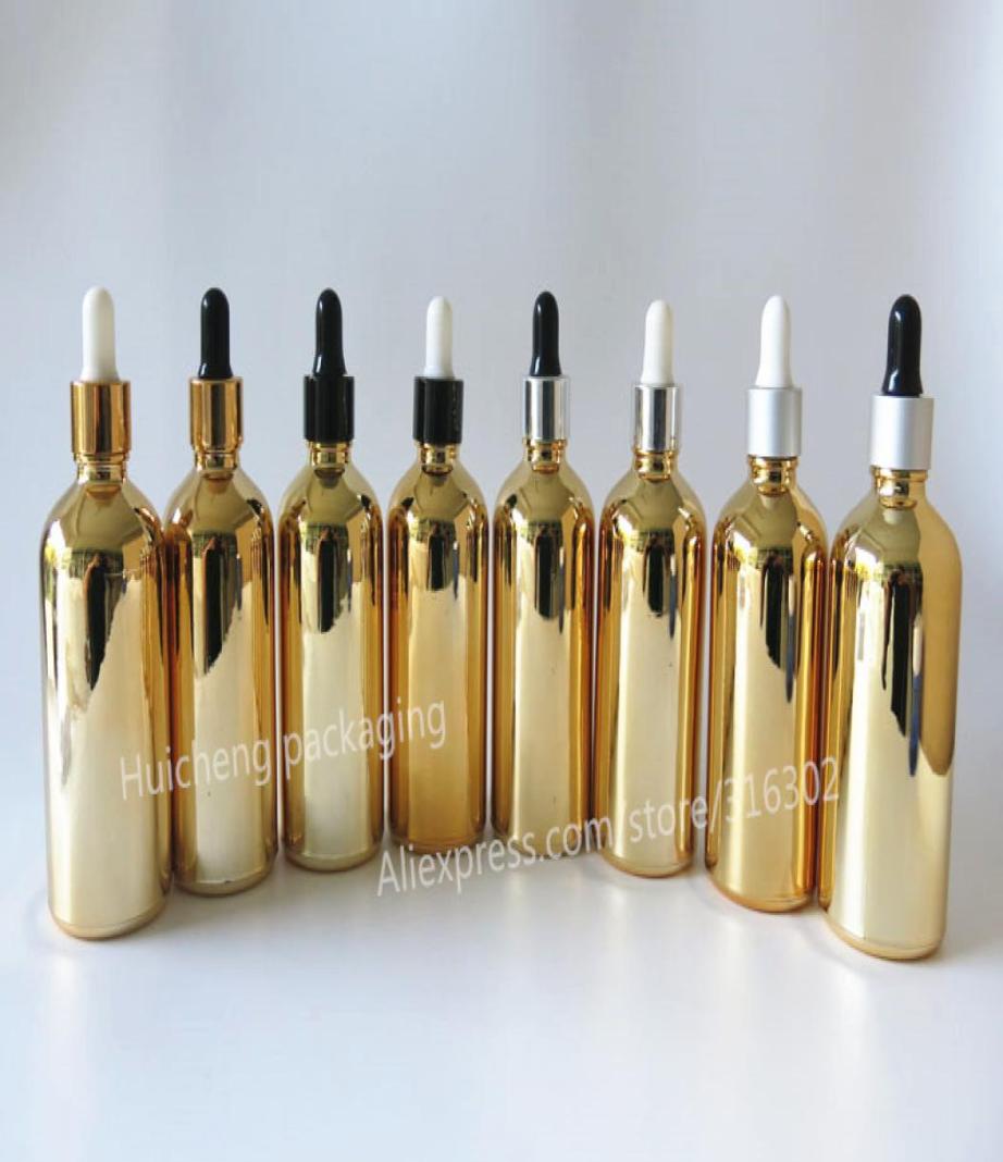 

10 X High quality 100ml gold glass dropper bottleHigh temperature gold plated glass vial100cc Thick Glass Bottle3402729