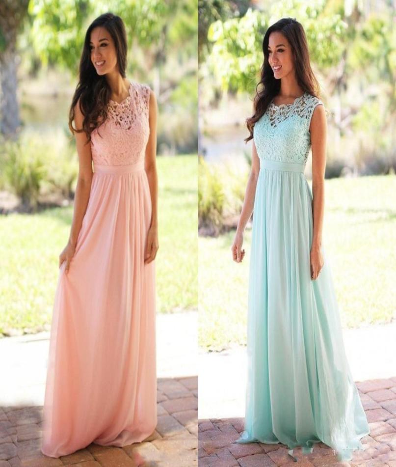 

Cheap Country Bridesmaid Dresses Long 2020 Jewel Bohemian Bridesmaids Dress Chiffon Beach Wedding Guest Dress Maid Of Honor Gowns7455647