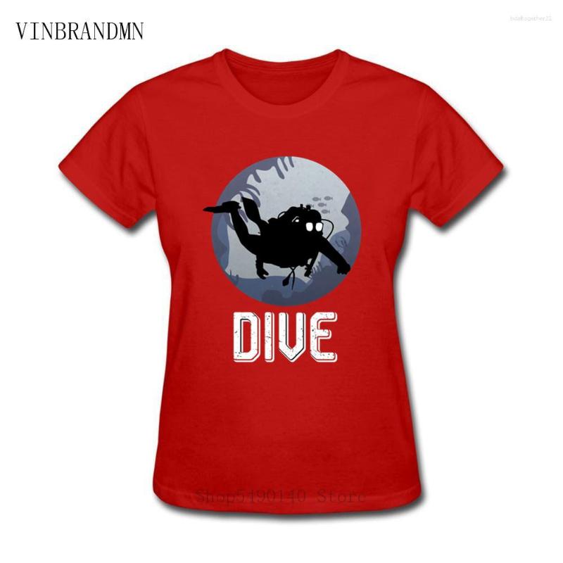 

Women' T Shirts Hipster Scuba Diver Women T-Shirt Novelty Fitness Dive Shirt Summer Sea Snorkeling Diving Design Tshirts Camisetas, No print any color